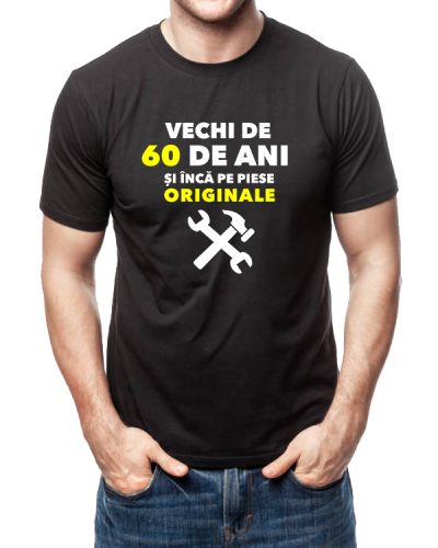 Tricou 60 de ani mecanic, 100% bumbac, cod produs T33