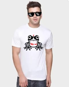 Tricou personalizat Broasca ce se vrea Print, cod produs T38 2 Tricou cu imaginea unei broaste ce vrea sarutata
