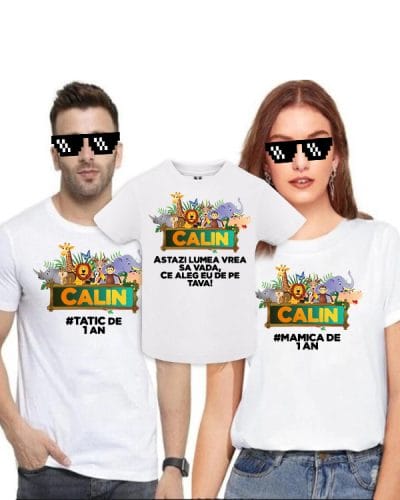 Set tricouri taierea motului tematica jungle