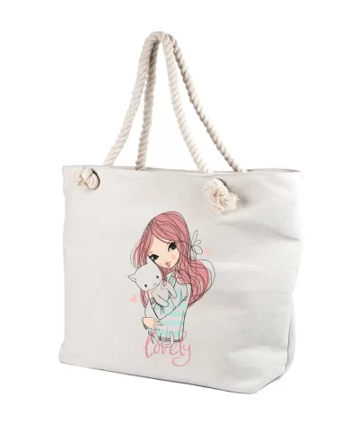 Geanta personalziata Fata cu Pisica, just a girl who love cats, cod produs GF31