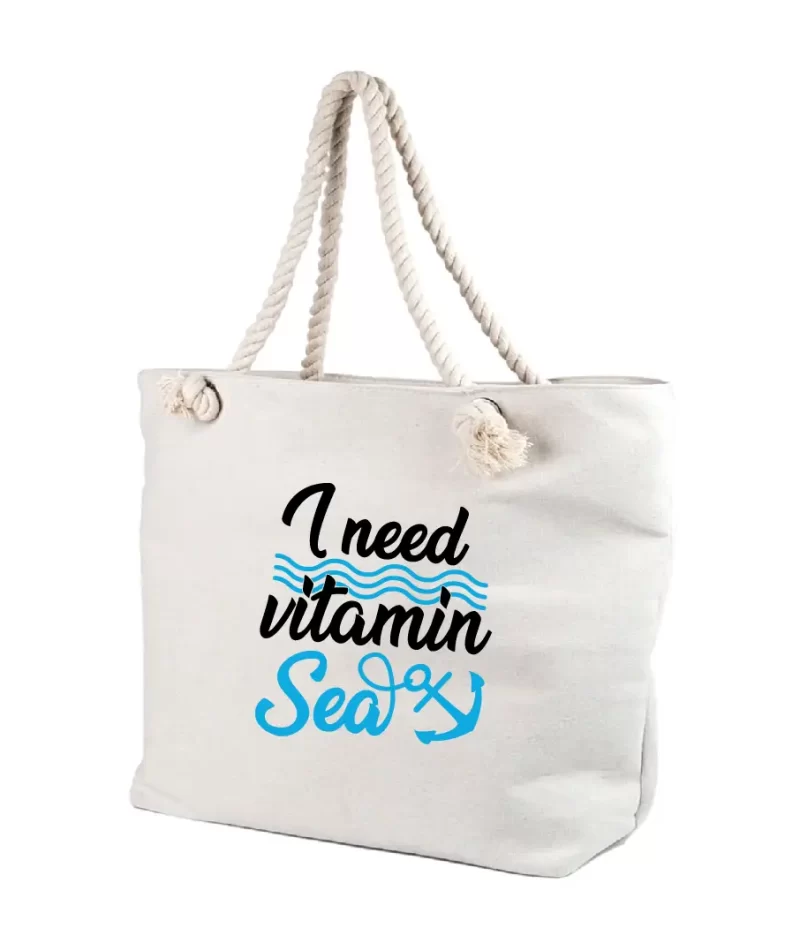 Geanta de vara personalizata i need vitamin sea, cod produs GF11