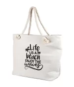 Geanta life is a beach enjoy the waves pentru plaja, cod produs GF09