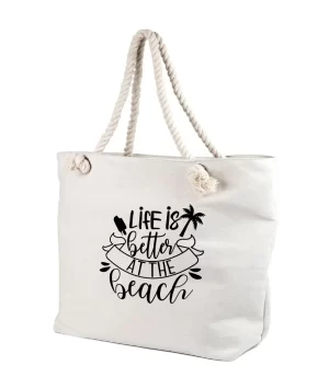 Geanta plaja life is better at the beach, cod produs GF07