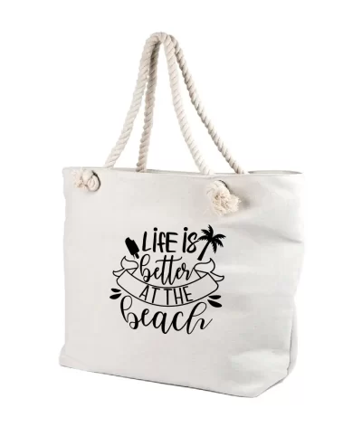 Geanta plaja life is better at the beach, cod produs GF07