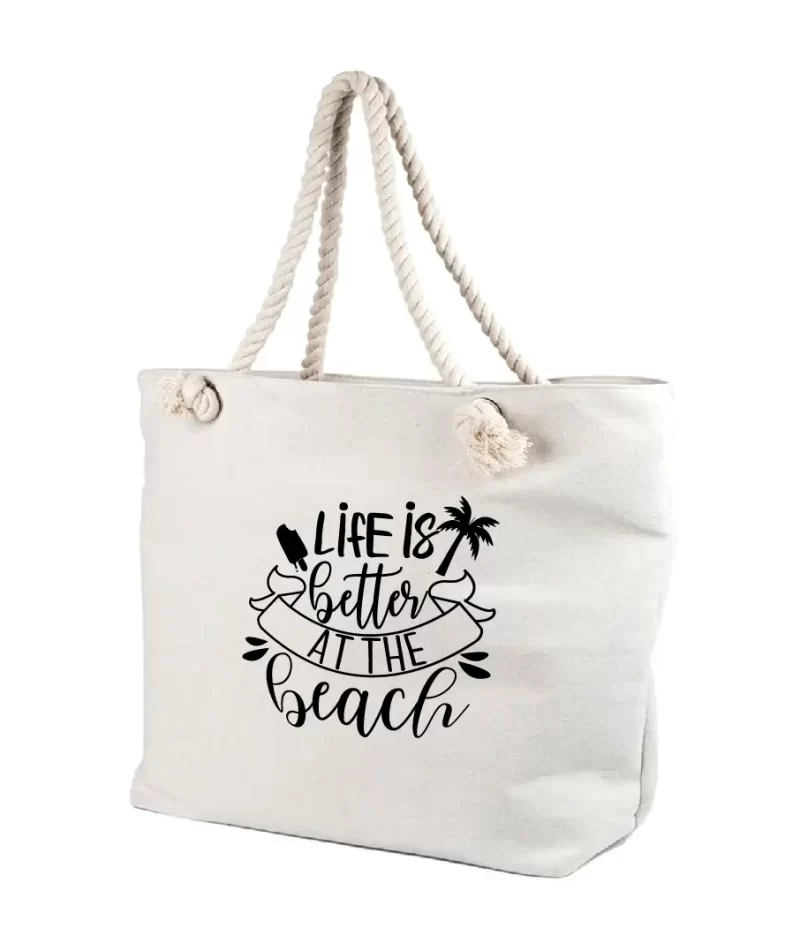 Geanta plaja life is better at the beach, cod produs GF07