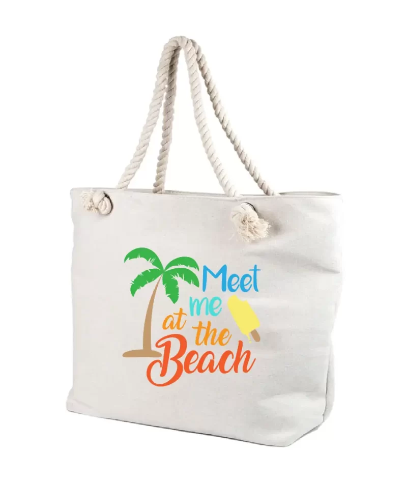 Geanta personaliza plaja femei meet me at the beach, cod produs GF08