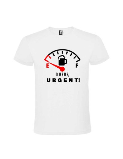 Tricou o bere urgent alb, cod produs TBBU01