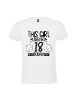 Tricou majorat fete 18 ani, alb, cod produs T18F