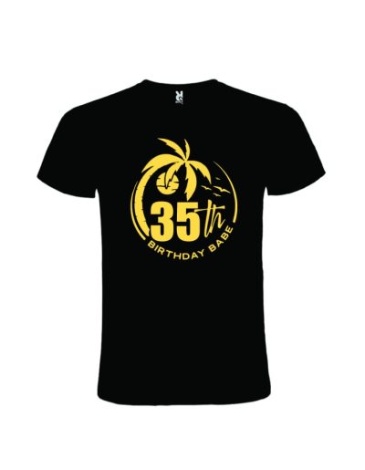 Tricou 35 ani cu mare si palmieri, aniversare, cod produs TT35