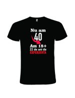 Tricou 40 de ani cadou alb sau negru, cod produs TT40