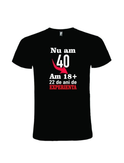 Tricou 40 de ani cadou alb sau negru, cod produs TT40