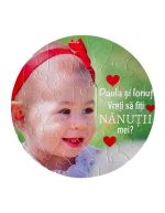 Puzzle rotund cu poza pentru viitorii nasi de botez PR01