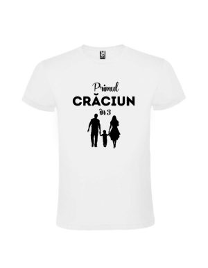 Tricou primul Crăciun în 3 pentru familii cu baiat, cod produs TPC01
