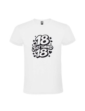 Tricou 18 ani just turned 18,bumbac + vinil, cod produs TM16