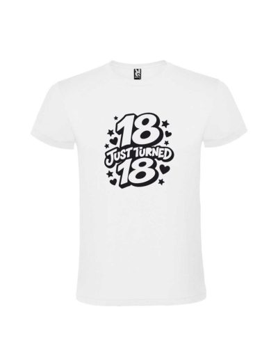 Tricou 18 ani just turned 18,bumbac + vinil, cod produs TM16