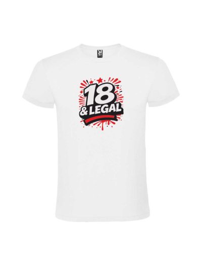 Tricou 18 ani legal grafica color din vinil, cod produs TM40