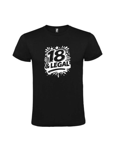 Tricou majorat 18 ani legal, vinil alb negru, cod produs TM7