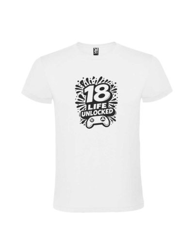 Tricou 18 ani life unlocked, alb negru, cod produs TM2