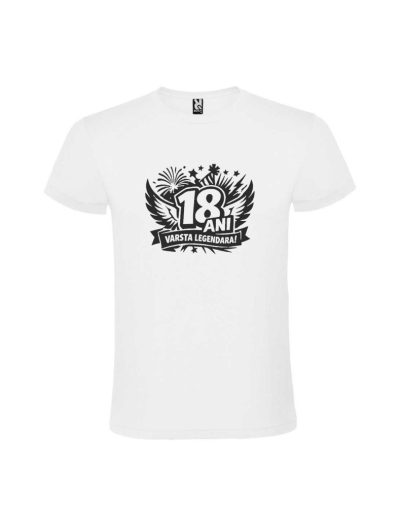 Tricou 18 ani varsta legendara, bumbac, cod produs TM30