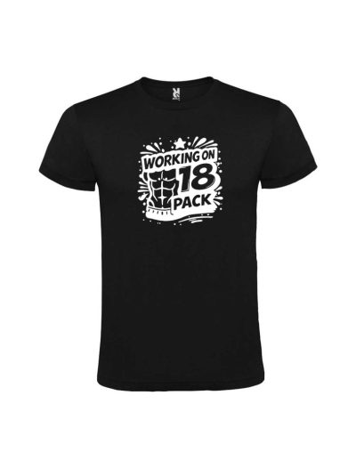 Tricou 18 ani working on pack, vinil + bumbac 100%, cod produs TM12