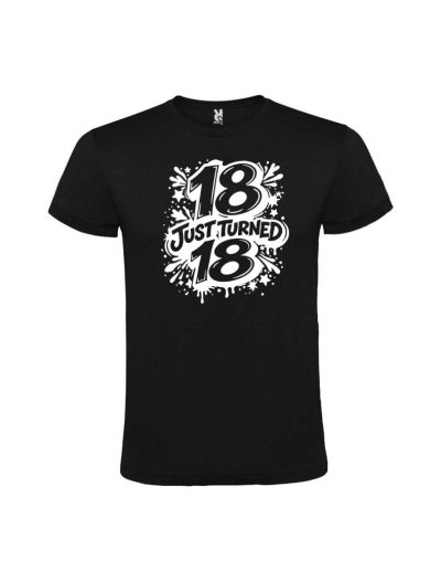 Tricou just turned 18 majorat, livrare 24h, cod produs TM20