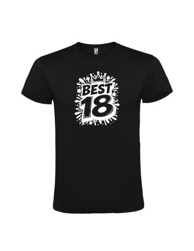 Tricou majorat best 18 petreceri, vinil alb negru, cod produs TM10