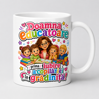Cana personalizata educatoare cu mesajul Fiecare zi e o aventura