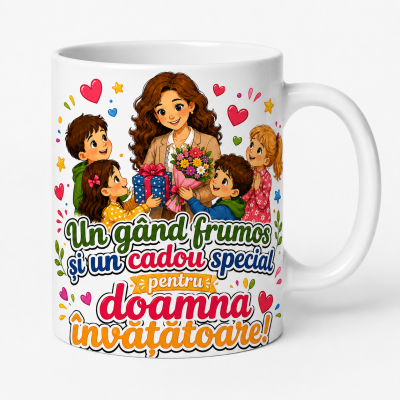 Cana personalizata invatatoare cu mesaj gand frumos cadou special