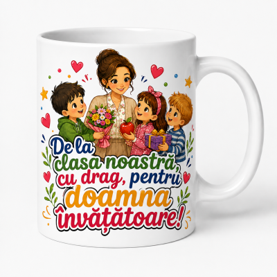 Cana personalizata invatatoare cu mesaj special de la clasa noastra