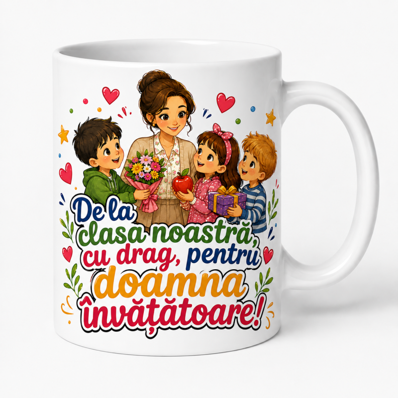 Cana personalizata invatatoare cu mesaj special de la clasa noastra