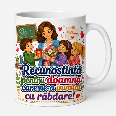 Cana personalizata recunostinta doamna ne-a invatat rabdare design elegant