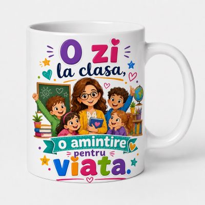 Cana personalizata invatatoare cu mesajul o amintire pentru viata