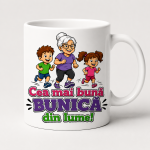 Cana personalizata bunici cu mesajul Cea mai buna bunica din lume