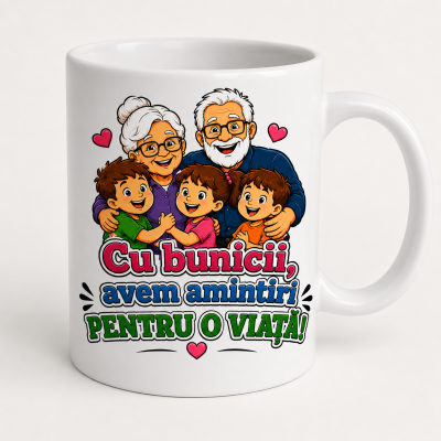 Cana personalizata bunici cu mesajul Avem amintiri pentru o viata