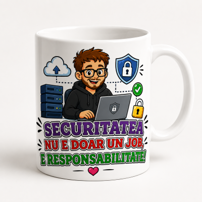 Cana personalizata securitate cibernetica cu elemente grafice tech