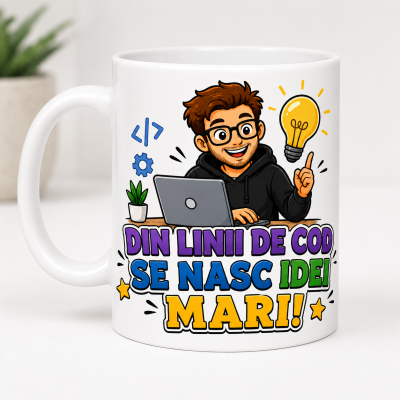 Cana personalizata linii cod pentru programatori si IT-isti