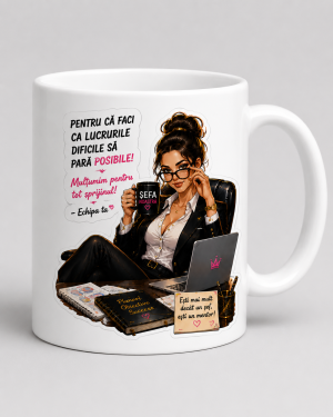 Cana pentru sefa multumim pentru ca ai incredere cadou personalizat