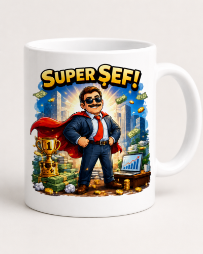 Cana personalizata Super Seful cu design modern pentru birou