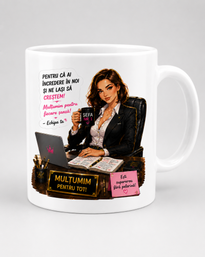 Cana pentru sefa cu viziune cadou personalizat birou