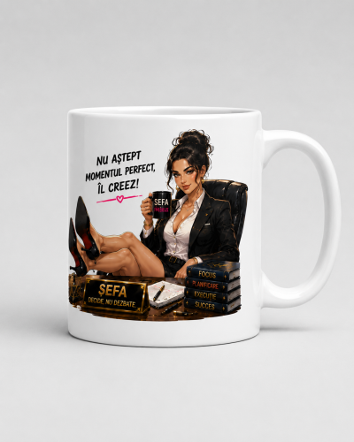 Cana personalizata sefa cu mesaj care creeaza momente