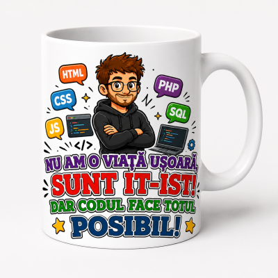 Cana personalizata it-ist cu design codare HTML CSS PHP JS si SQL