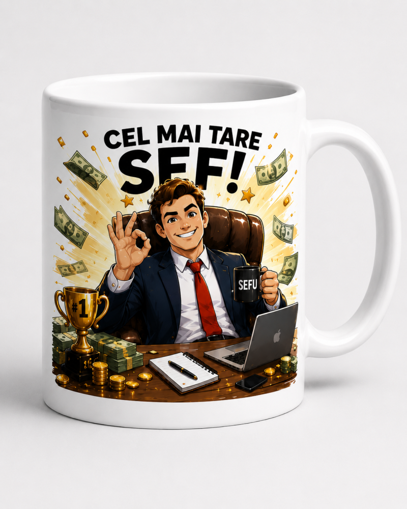 Cana cel mai tare sef cod PRZ-001499-CANASF Cana cel mai tare sef cadou personalizat panda roz 15997