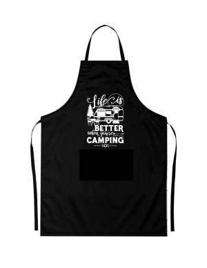 Sort personalizat life is better camping pentru gatit in natura