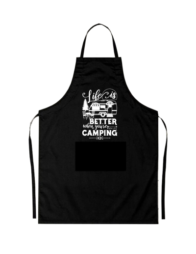 Sort personalizat life is better camping pentru gatit in natura