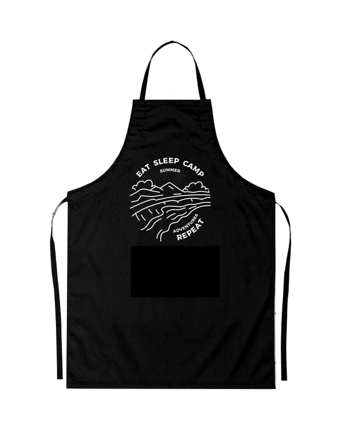 Sort personalizat eat sleep camp repeat cod PRZ-0093-SORT 1 Sort personalizat eat sleep camp repeat cu text alb pe fundal negru pentru camping