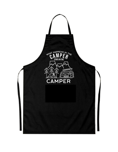 Sort personalizat what happens in camper pentru pasionatii de camping si gratare in aer liber