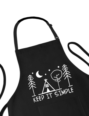 Sort personalizat keep it simple camping cu design minimalist pentru gatit in natura