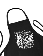 Sort personalizat camping One Campsite at a Time negru rezistent pentru gatit in aer liber