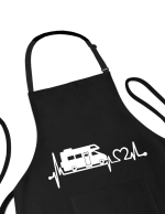 Un sort personalizat heartbeat motorhome camping afisand un design cu puls si rulota