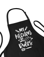 Sort personalizat my kitchen my rules afisand mesajul autoritar pentru bucatari